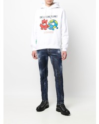 dunkelblaue enge Jeans mit Destroyed-Effekten von DSQUARED2