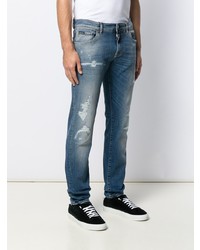 dunkelblaue enge Jeans mit Destroyed-Effekten von Dolce & Gabbana