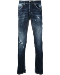 dunkelblaue enge Jeans mit Destroyed-Effekten von Dondup