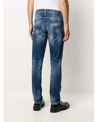 dunkelblaue enge Jeans mit Destroyed-Effekten von Dondup