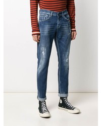 dunkelblaue enge Jeans mit Destroyed-Effekten von Dondup