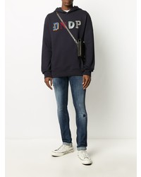 dunkelblaue enge Jeans mit Destroyed-Effekten von Dondup