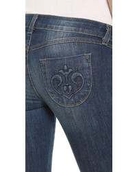 dunkelblaue enge Jeans mit Destroyed-Effekten von Siwy