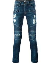 dunkelblaue enge Jeans mit Destroyed-Effekten von Hudson