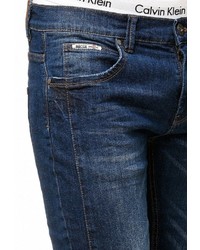 dunkelblaue enge Jeans mit Destroyed-Effekten von INDICODE