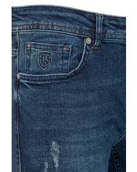 dunkelblaue enge Jeans mit Destroyed-Effekten von Jimmy Sanders
