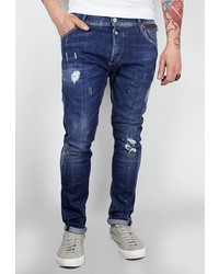dunkelblaue enge Jeans mit Destroyed-Effekten von Le Temps des Cerises
