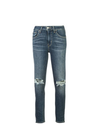 dunkelblaue enge Jeans mit Destroyed-Effekten von Levi's