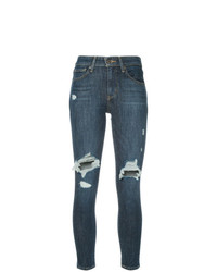 dunkelblaue enge Jeans mit Destroyed-Effekten von Levi's