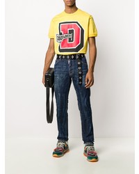 dunkelblaue enge Jeans mit Destroyed-Effekten von DSQUARED2