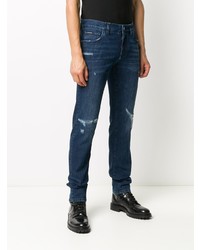 dunkelblaue enge Jeans mit Destroyed-Effekten von Dolce & Gabbana