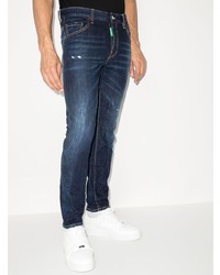 dunkelblaue enge Jeans mit Destroyed-Effekten von DSQUARED2