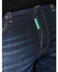 dunkelblaue enge Jeans mit Destroyed-Effekten von DSQUARED2