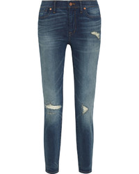 dunkelblaue enge Jeans mit Destroyed-Effekten von Madewell