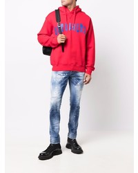 dunkelblaue enge Jeans mit Destroyed-Effekten von DSQUARED2