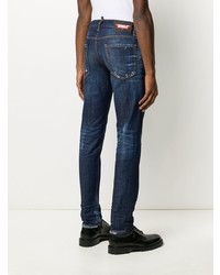 dunkelblaue enge Jeans mit Destroyed-Effekten von DSQUARED2