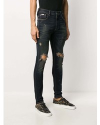 dunkelblaue enge Jeans mit Destroyed-Effekten von Represent