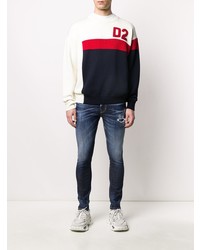 dunkelblaue enge Jeans mit Destroyed-Effekten von DSQUARED2