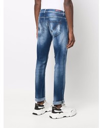 dunkelblaue enge Jeans mit Destroyed-Effekten von Dondup