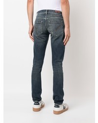 dunkelblaue enge Jeans mit Destroyed-Effekten von Dondup