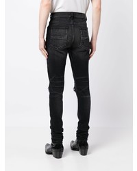 dunkelblaue enge Jeans mit Destroyed-Effekten von Amiri