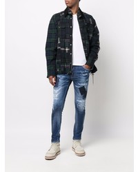 dunkelblaue enge Jeans mit Destroyed-Effekten von DSQUARED2