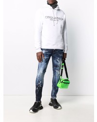 dunkelblaue enge Jeans mit Destroyed-Effekten von DSQUARED2