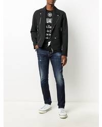 dunkelblaue enge Jeans mit Destroyed-Effekten von DSQUARED2