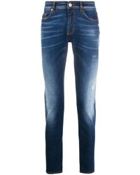 dunkelblaue enge Jeans mit Destroyed-Effekten von Pt01