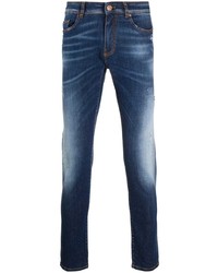 dunkelblaue enge Jeans mit Destroyed-Effekten von Pt05
