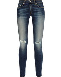 dunkelblaue enge Jeans mit Destroyed-Effekten von Rag and Bone