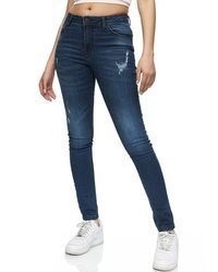 dunkelblaue enge Jeans mit Destroyed-Effekten von REPUBLIX