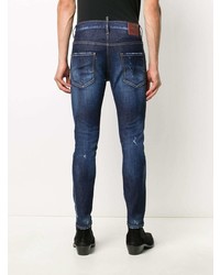 dunkelblaue enge Jeans mit Destroyed-Effekten von DSQUARED2