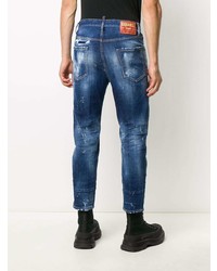 dunkelblaue enge Jeans mit Destroyed-Effekten von DSQUARED2