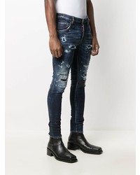 dunkelblaue enge Jeans mit Destroyed-Effekten von DSQUARED2