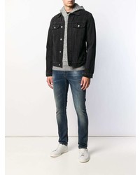 dunkelblaue enge Jeans mit Destroyed-Effekten von Dondup