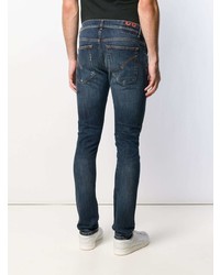 dunkelblaue enge Jeans mit Destroyed-Effekten von Dondup