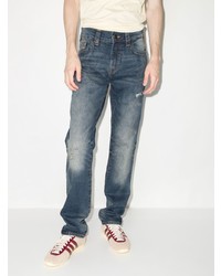 dunkelblaue enge Jeans mit Destroyed-Effekten von True Religion