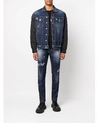 dunkelblaue enge Jeans mit Destroyed-Effekten von DSQUARED2