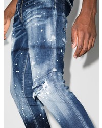 dunkelblaue enge Jeans mit Destroyed-Effekten von DSQUARED2