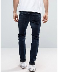 dunkelblaue enge Jeans mit Destroyed-Effekten von Diesel