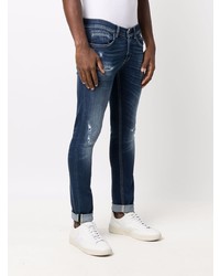 dunkelblaue enge Jeans mit Destroyed-Effekten von Dondup