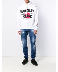 dunkelblaue enge Jeans mit Destroyed-Effekten von DSQUARED2