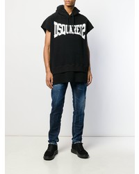 dunkelblaue enge Jeans mit Destroyed-Effekten von DSQUARED2