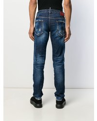 dunkelblaue enge Jeans mit Destroyed-Effekten von DSQUARED2