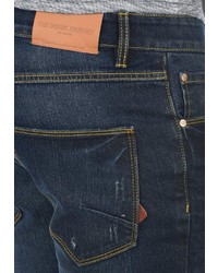 dunkelblaue enge Jeans mit Destroyed-Effekten von Solid