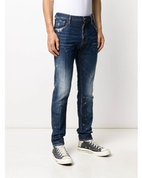 dunkelblaue enge Jeans mit Destroyed-Effekten von DSQUARED2