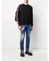 dunkelblaue enge Jeans mit Destroyed-Effekten von DSQUARED2