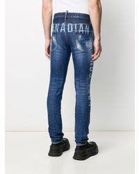 dunkelblaue enge Jeans mit Destroyed-Effekten von DSQUARED2