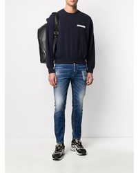 dunkelblaue enge Jeans mit Destroyed-Effekten von DSQUARED2